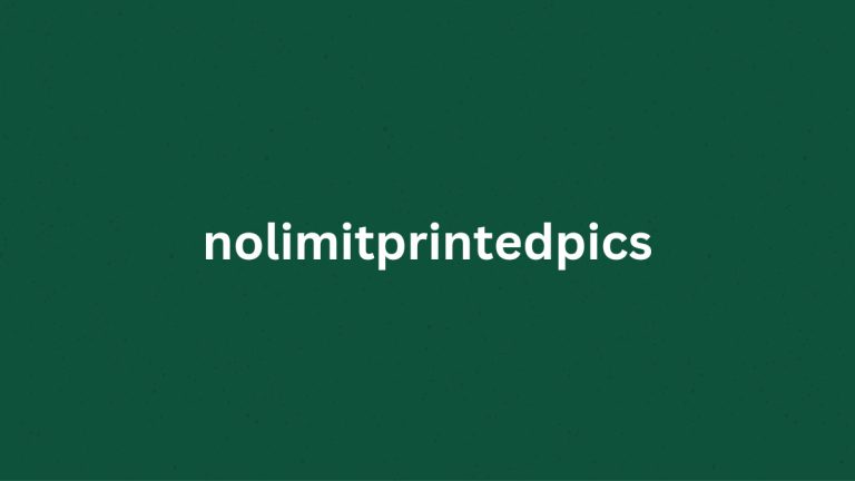 Logo displaying the text 'nolimitprintedpics' in a minimalist design on a green background.