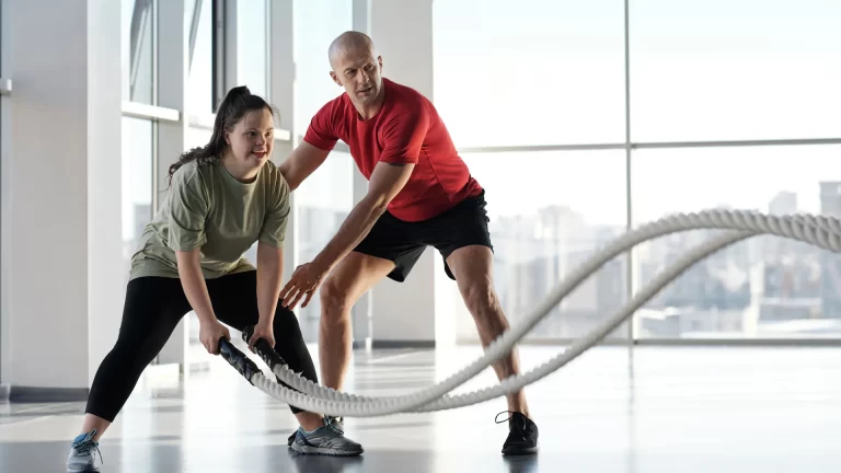 Infographic showing WHO physical activity recommendations for adults with examples of exercises suitable for working professionals