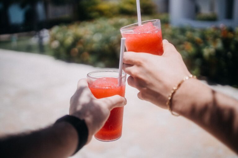 Colourful slush drinks